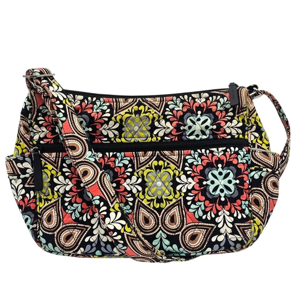 Vera Bradley Sierra On The Go Crossbody Bag Hobo Satchel Floral Shoulder Qulited